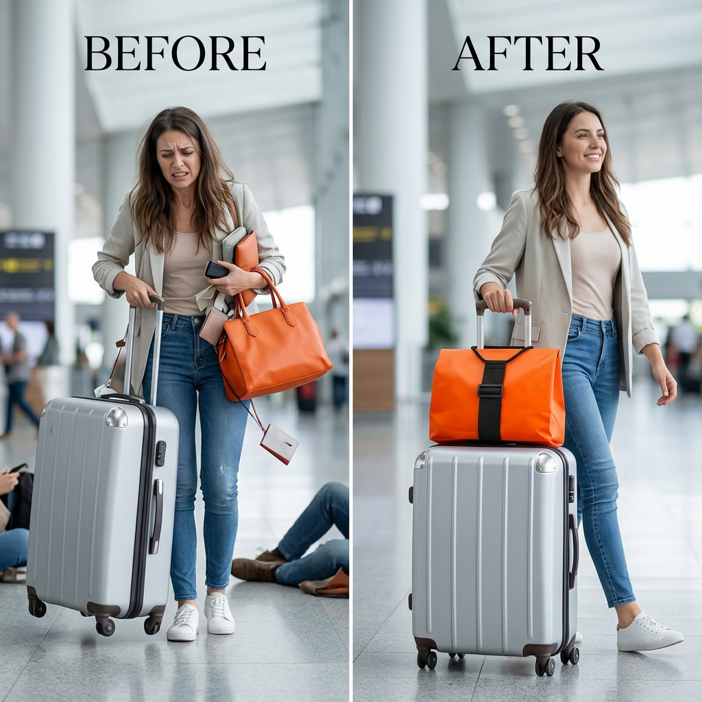 TravelStrap Pro compared with carrying loose luggage