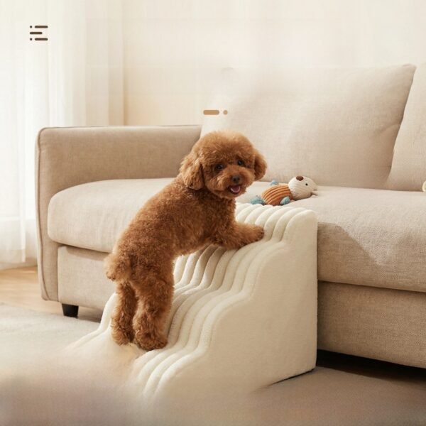 Hgkoo removable washable pet stairs with a small dog