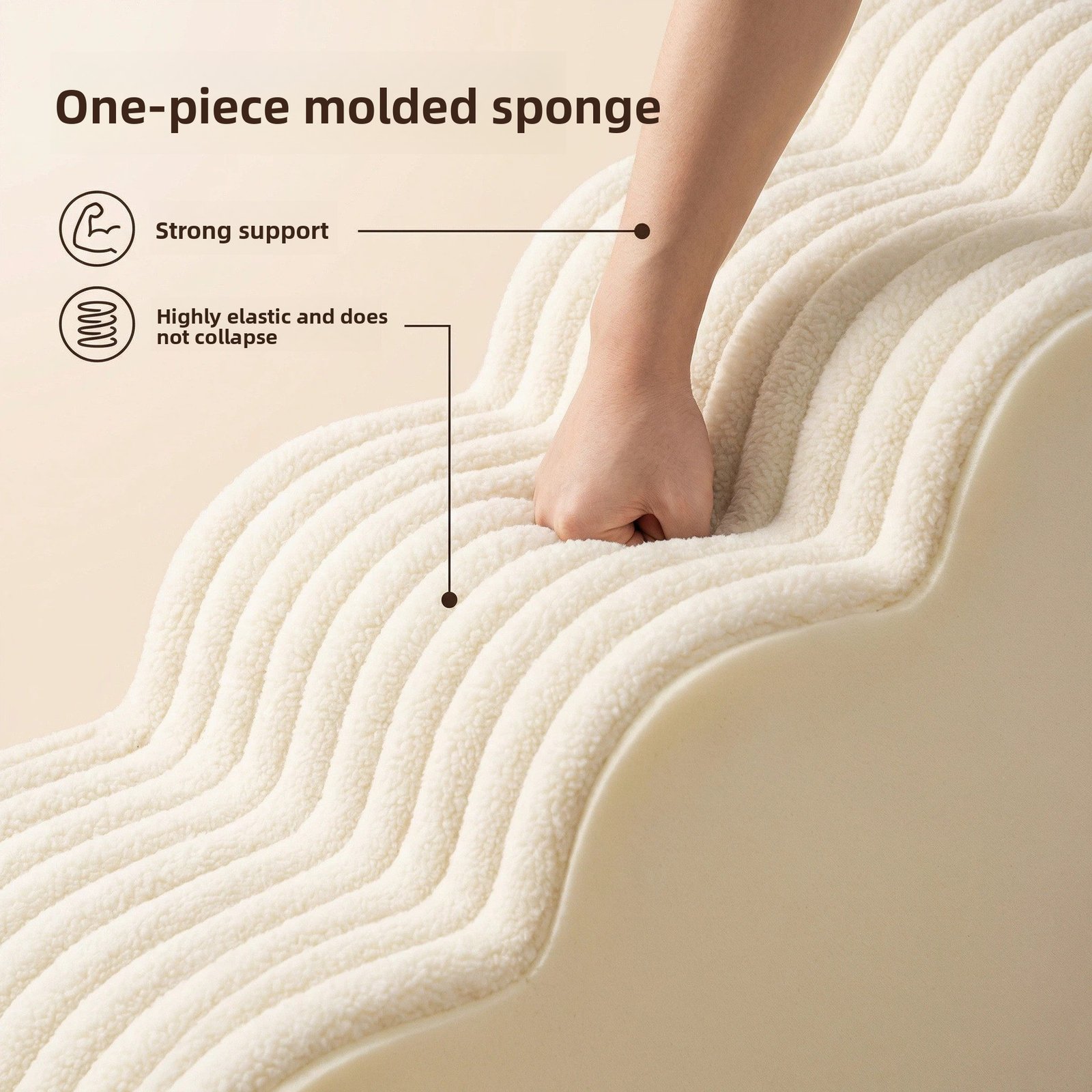 One-piece resilient foam core of Hgkoo pet stairs