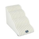 White removable washable curved pet stairs