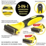 Features of the 2-in-1 dematting and deshedding tool