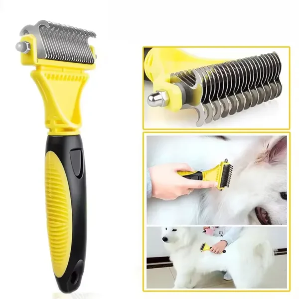 Using the dematting tool on a pet coat