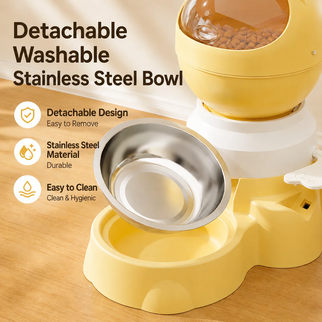 SnackSphere Removable Steel Bowl Removable washable stainless-steel SnackSphere feeding bowl