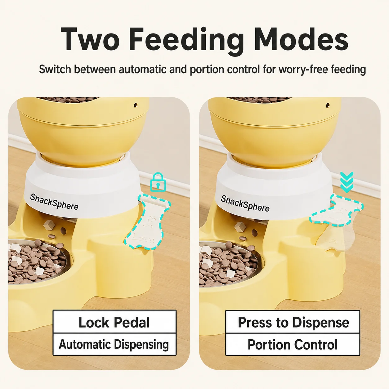 SnackSphere Two Feeding Modes SnackSphere interactive and gravity-feed modes